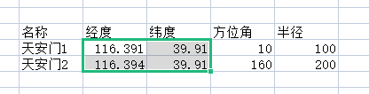 准备经纬度数据